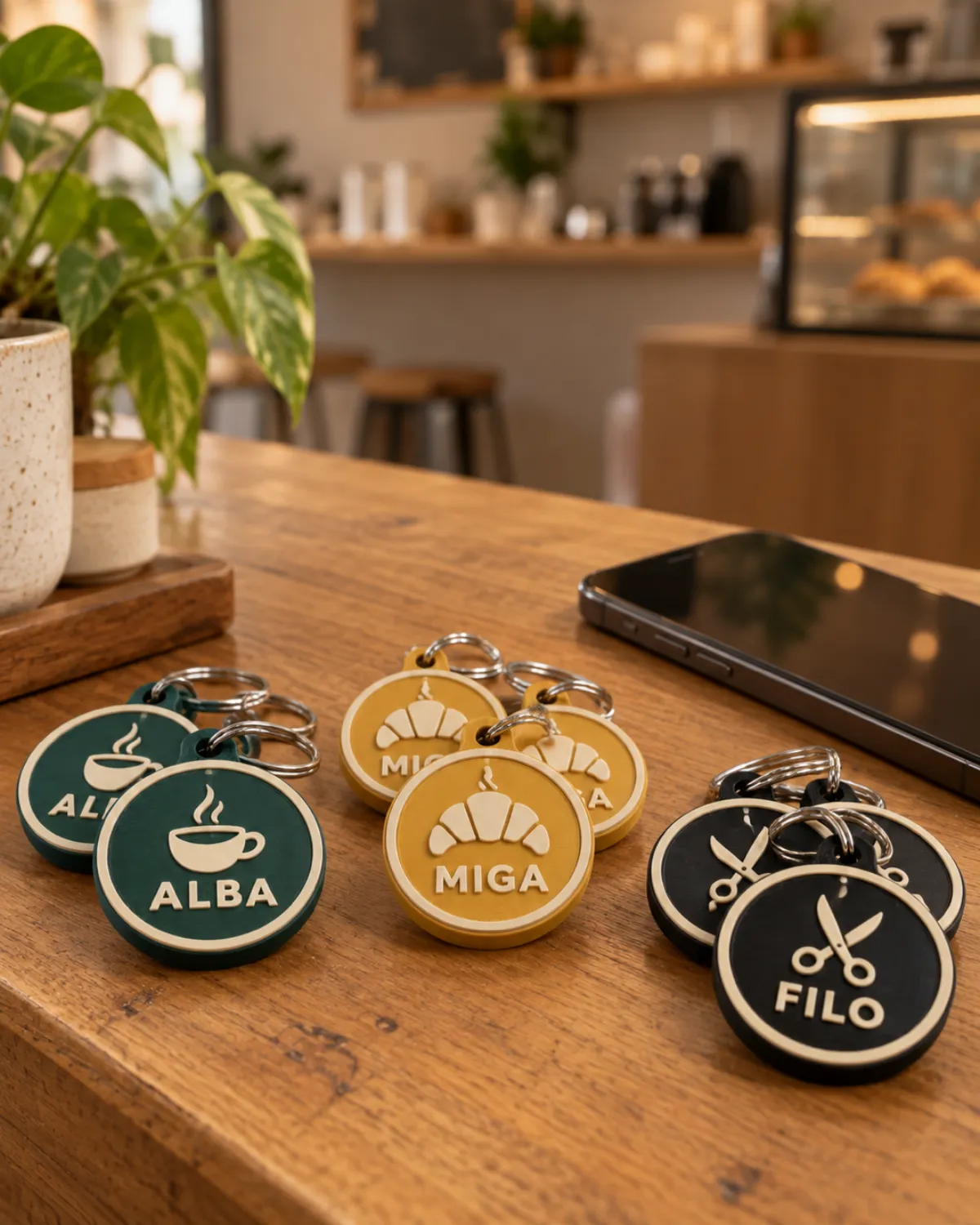 Llaveros personalizados para el programa de fidelización de negocios