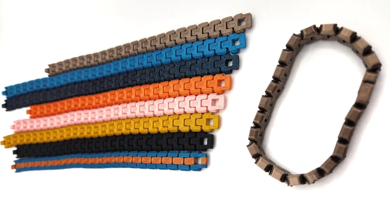 Pulsera flexible de eslabones impreso en 3D, foto 3