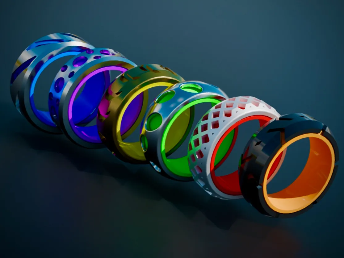 Anillo spinner calado impreso en 3D, foto 3