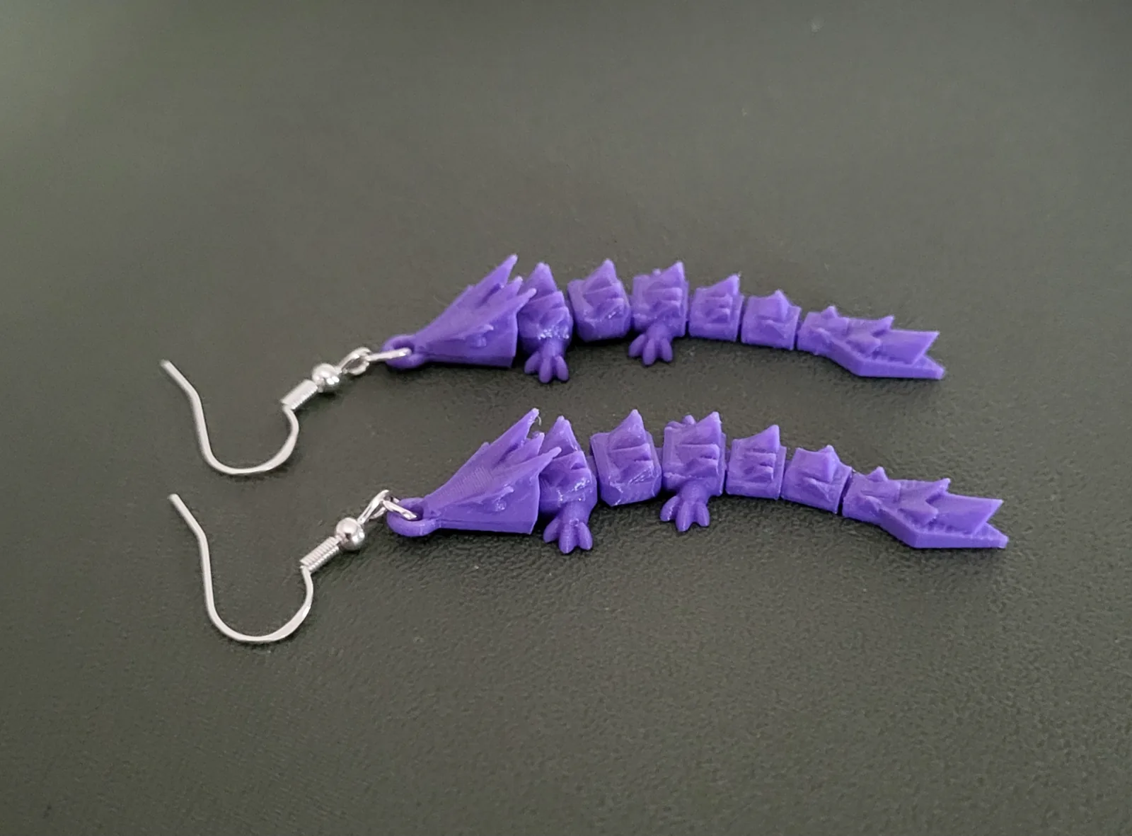 Brincos de Dragão Articulado impresso em 3D, foto 3