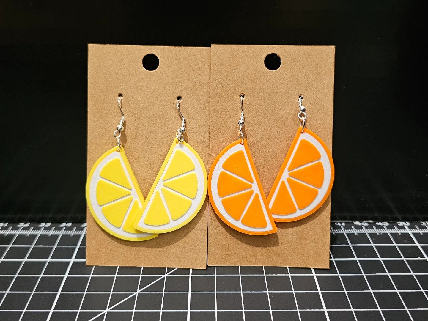 3D printed Orange and Lemon Earrings, photo 3