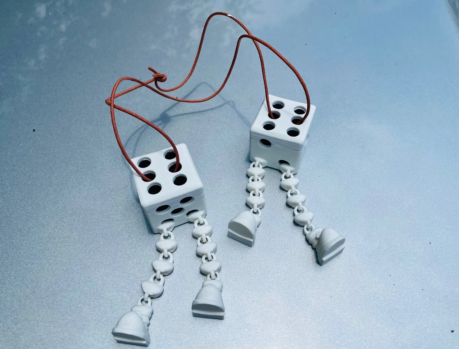 3D printed Rearview Mirror Dice with Legs, photo 3