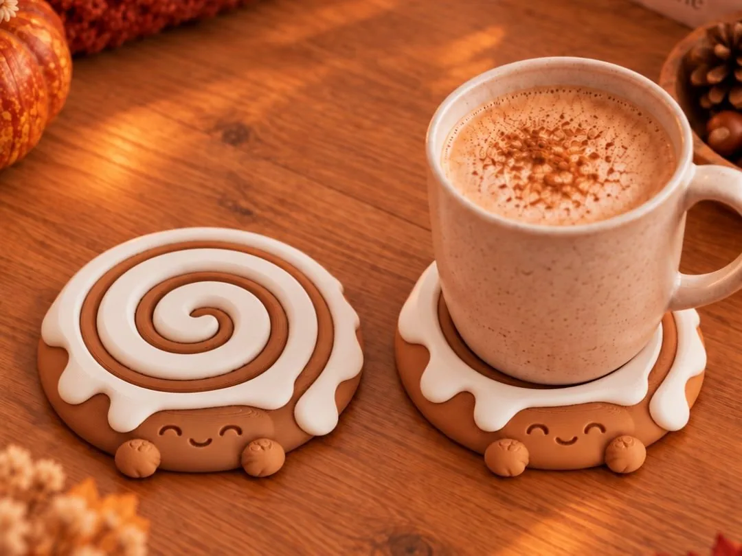 Posavasos rollo de canela impreso en 3D