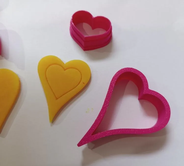 Set de cortadores de corazón con sello impreso en 3D, foto 4