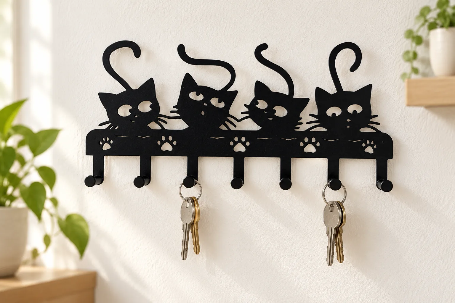Porta-chaves com gatos