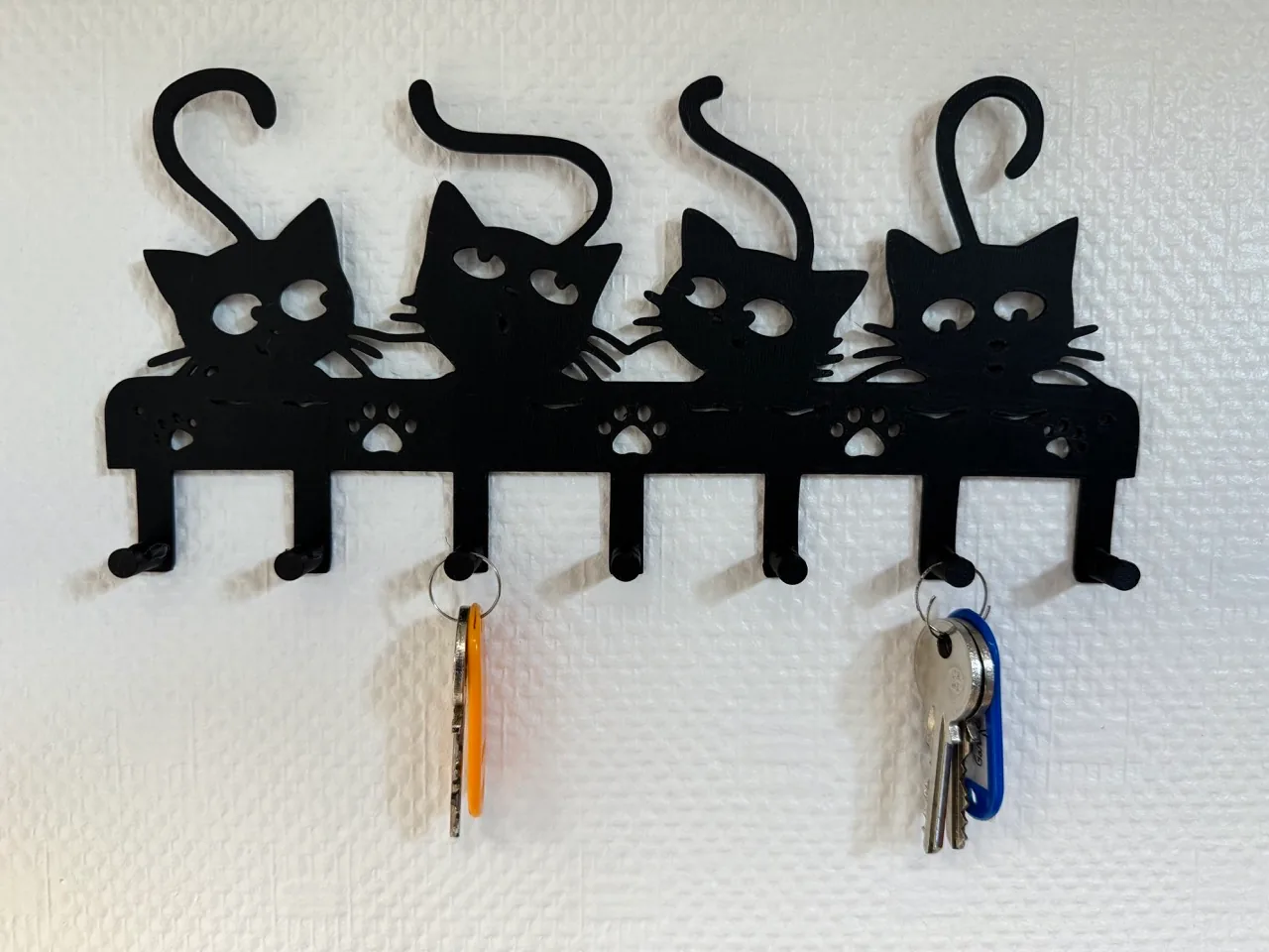 Colgador de llaves con gatos impreso en 3D, foto 3