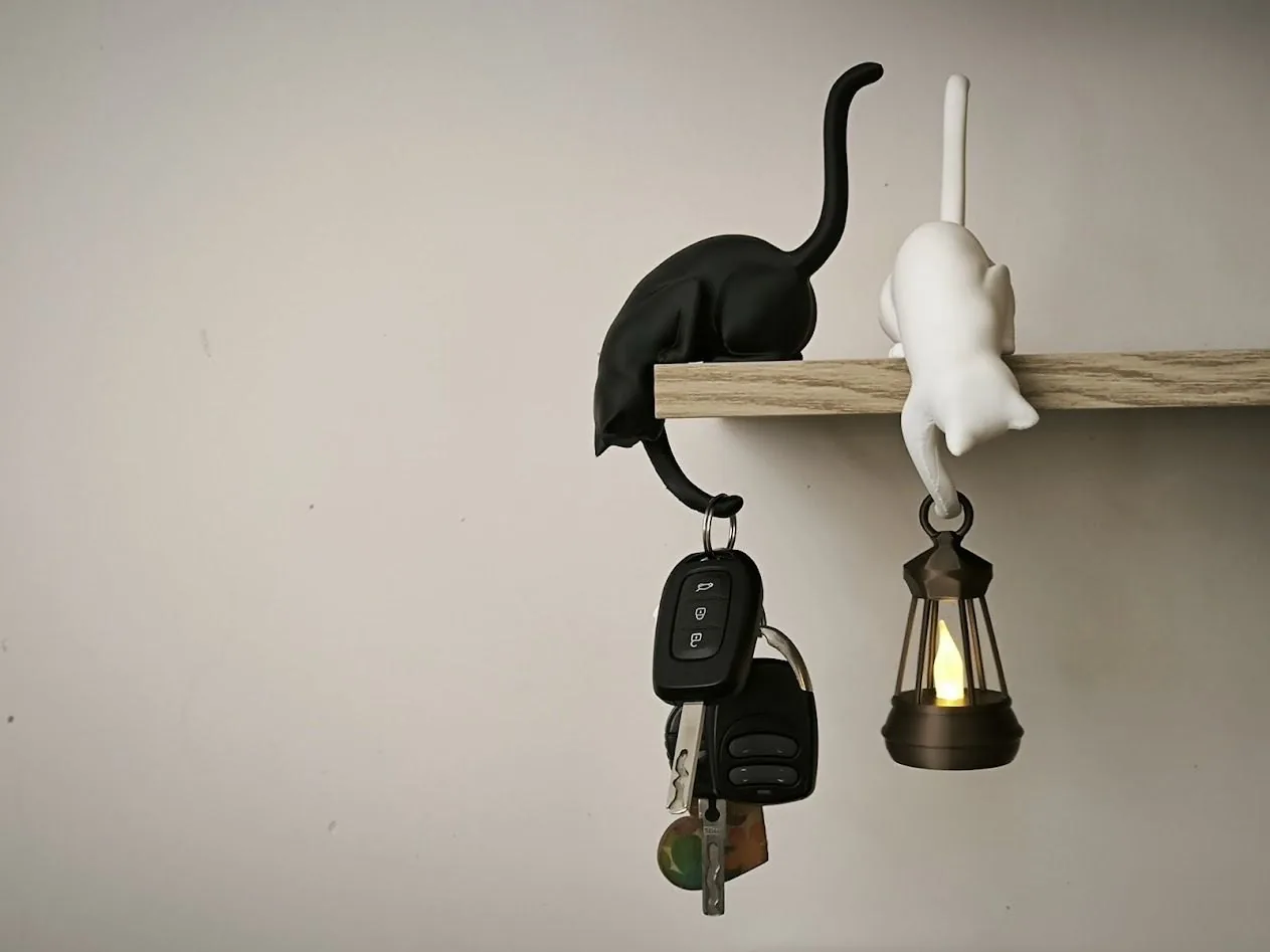 Gato con farol para repisa impreso en 3D, foto 4
