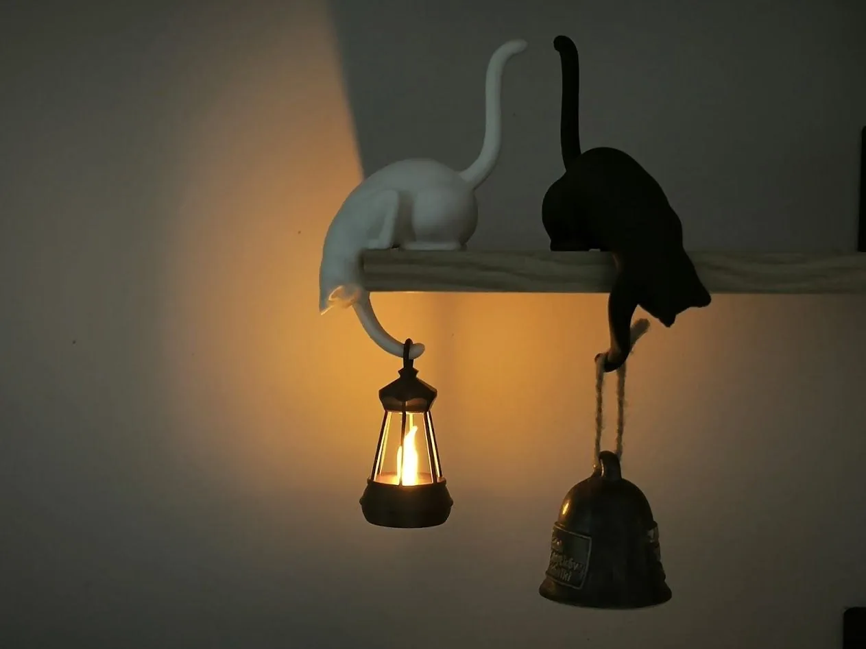 Gato con farol para repisa impreso en 3D, foto 5