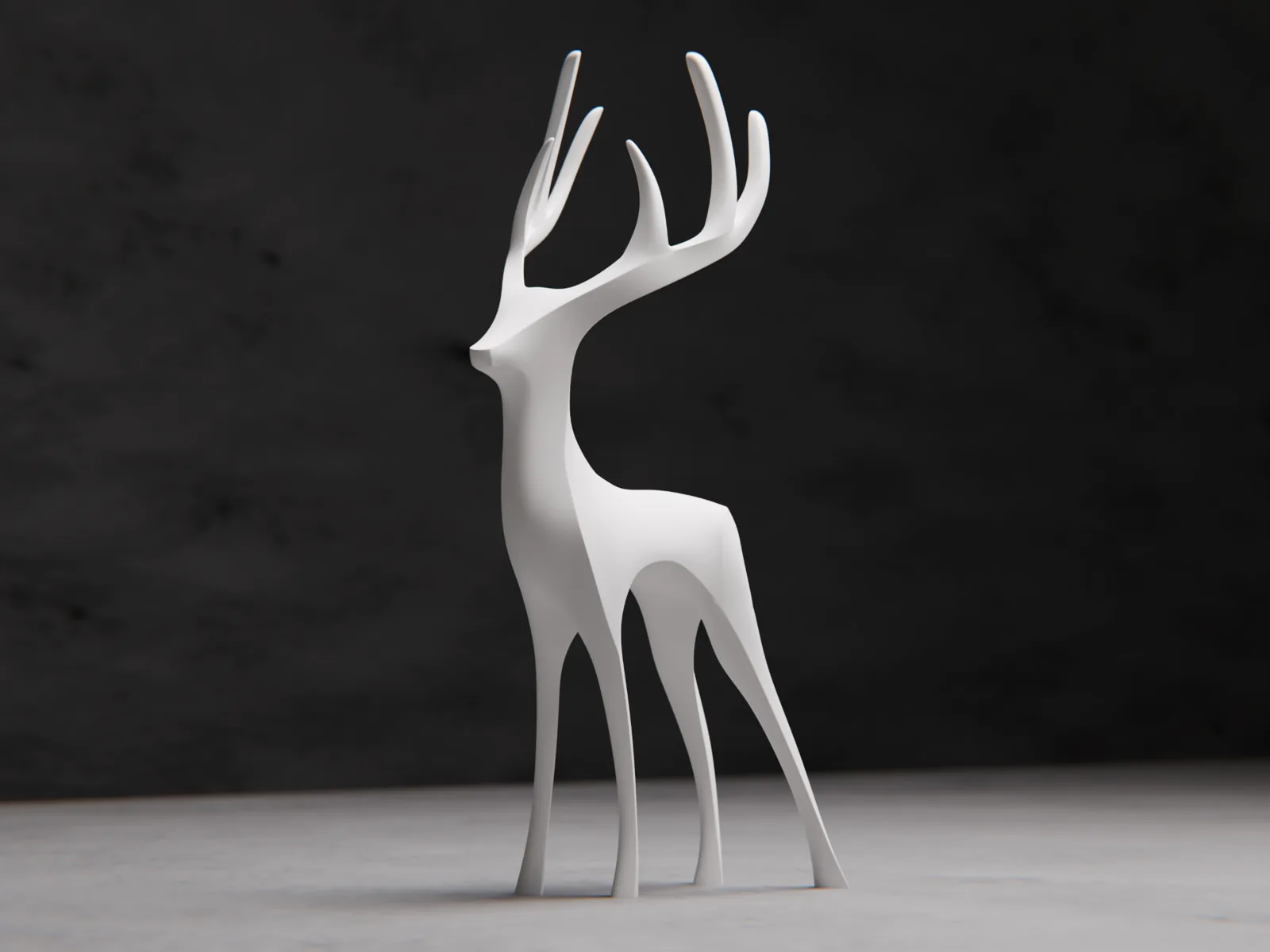 Escultura de venado minimalista