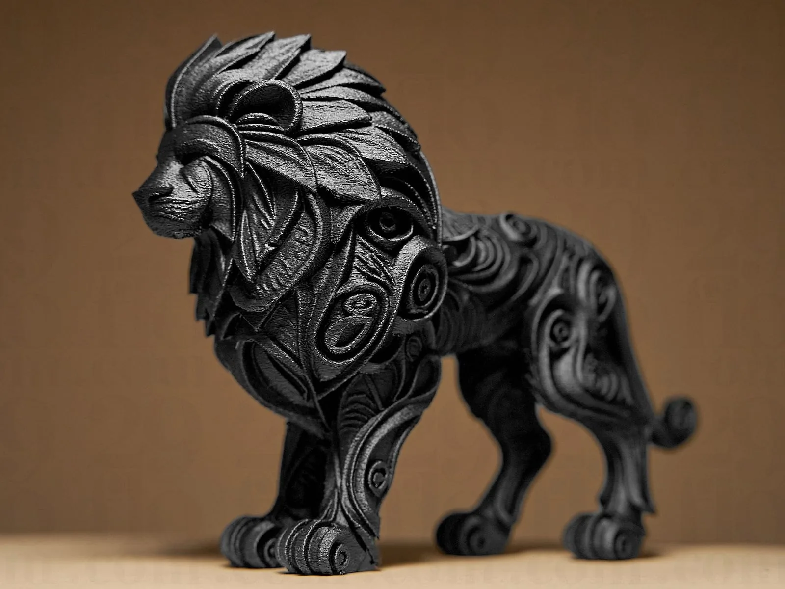 Escultura de león impreso en 3D
