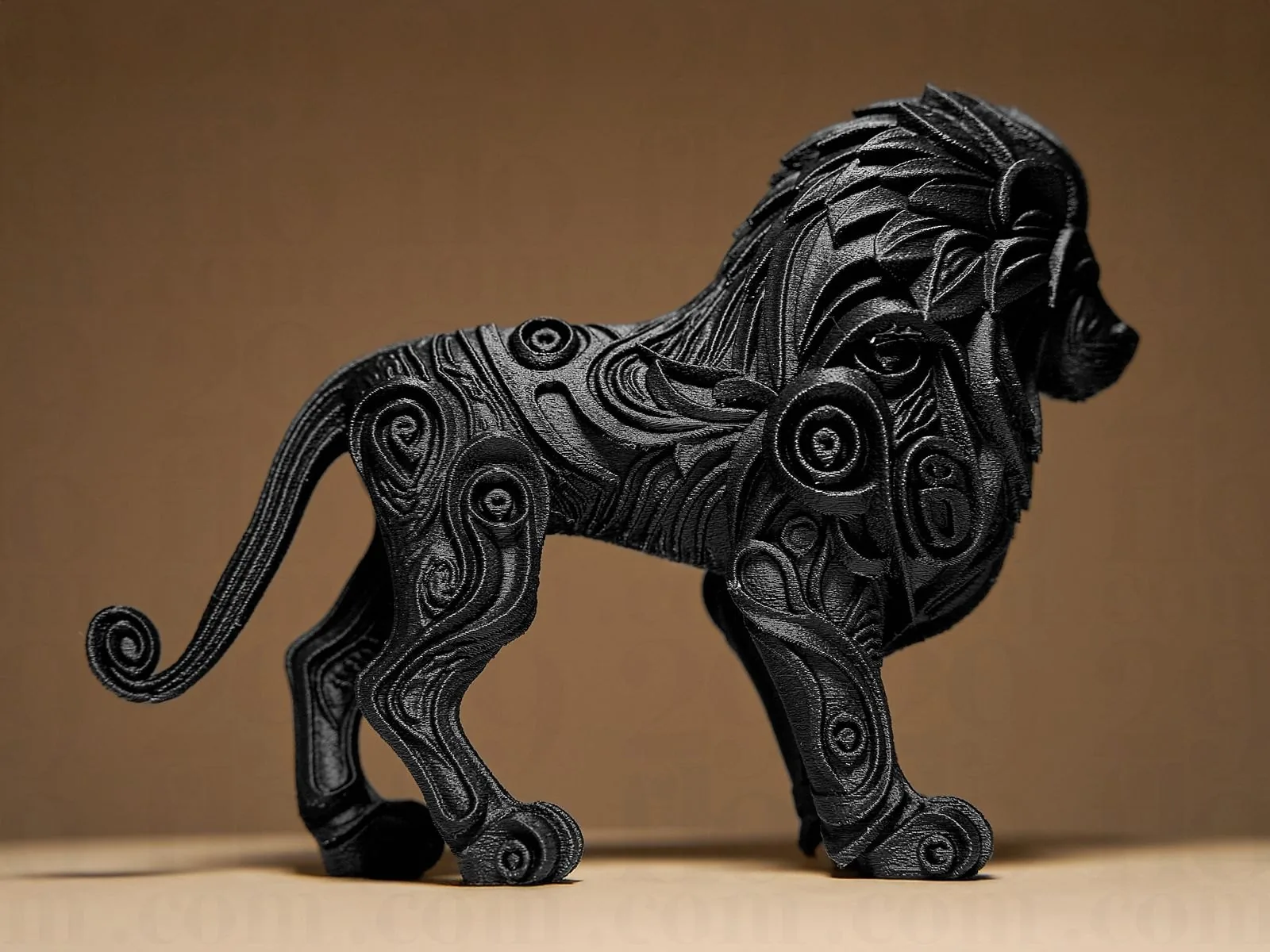 Escultura de león impreso en 3D, foto 3
