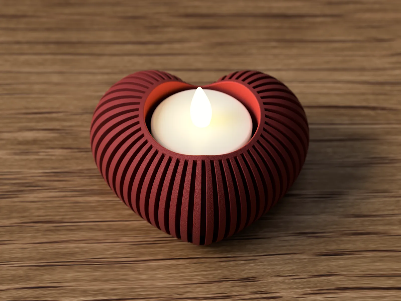 3D printed Japandi Heart Tea Light Holder, photo 4