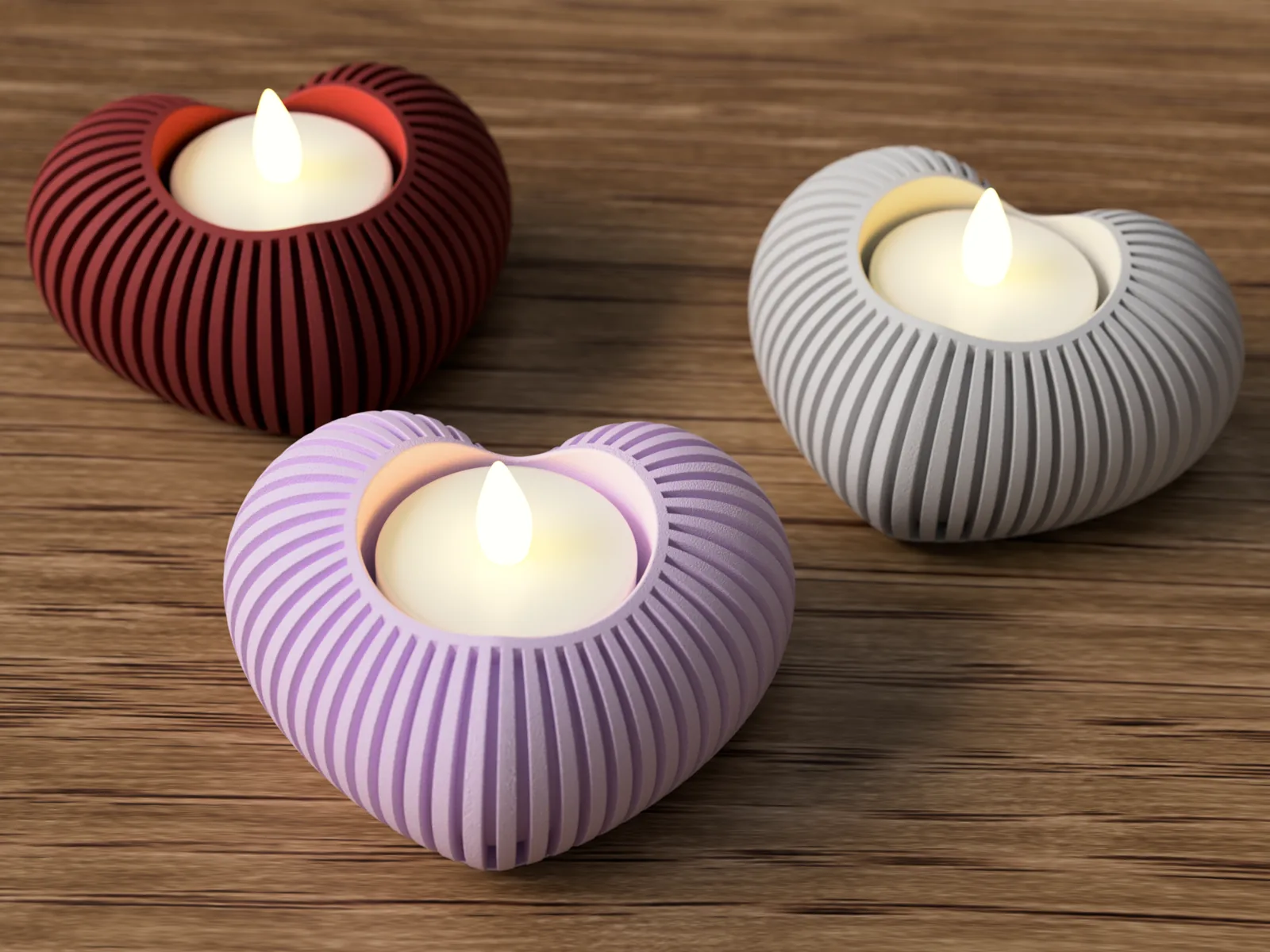 3D printed Japandi Heart Tea Light Holder, photo 5