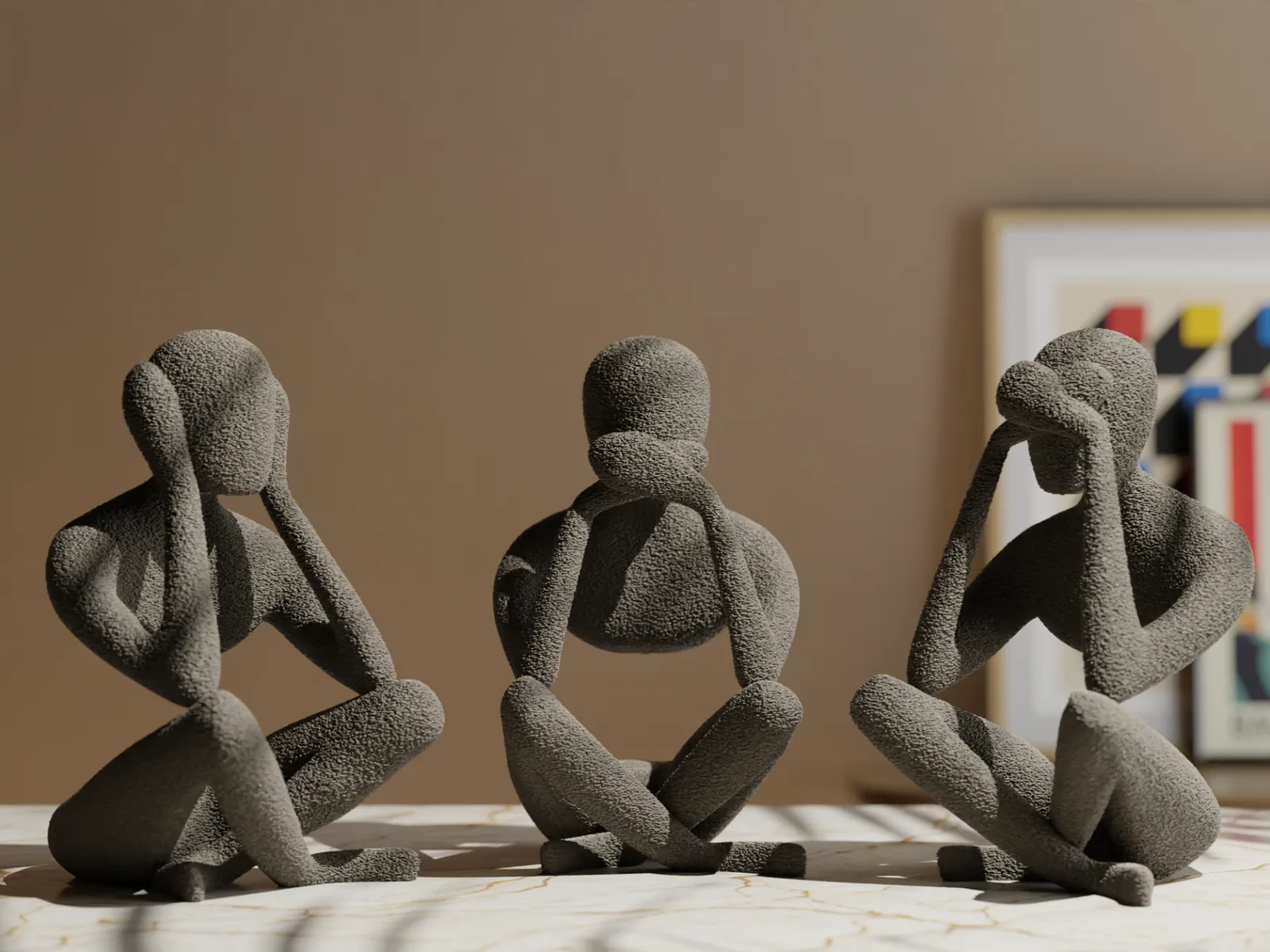 Trio Não Vejo, Não Ouço, Não Falo impresso em 3D, foto 6