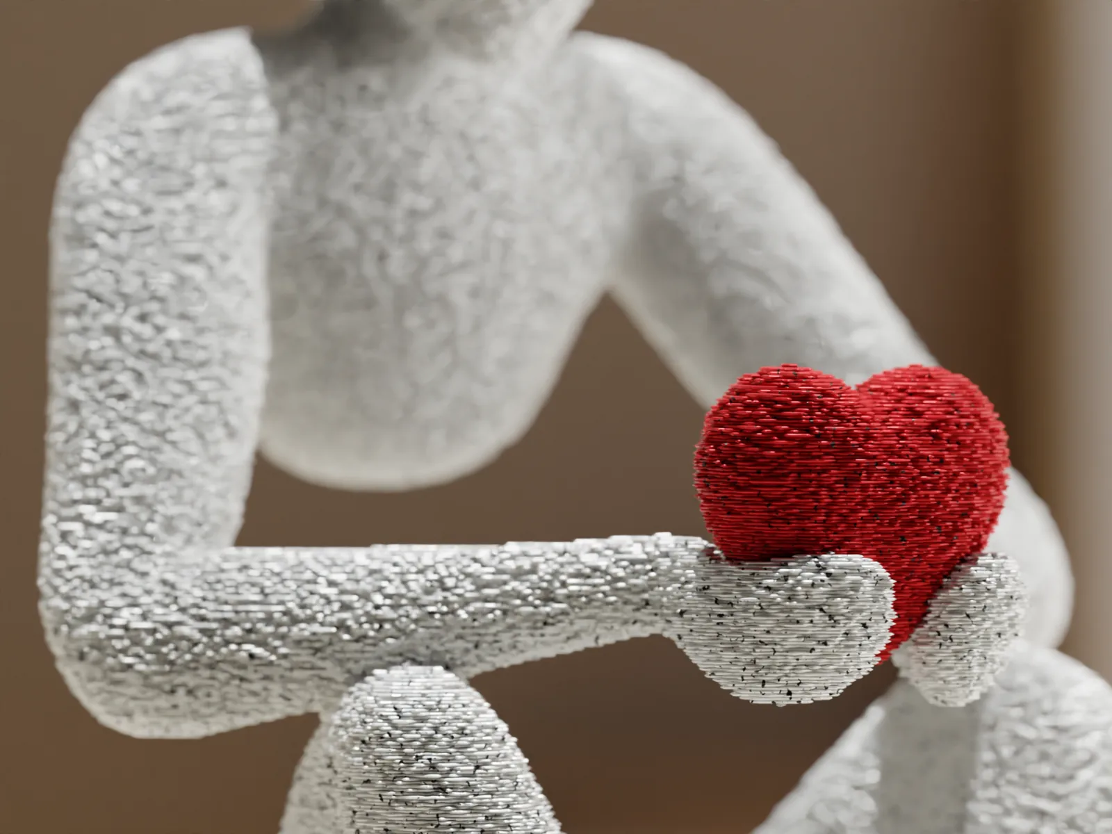 Escultura figura con corazón impreso en 3D, foto 4