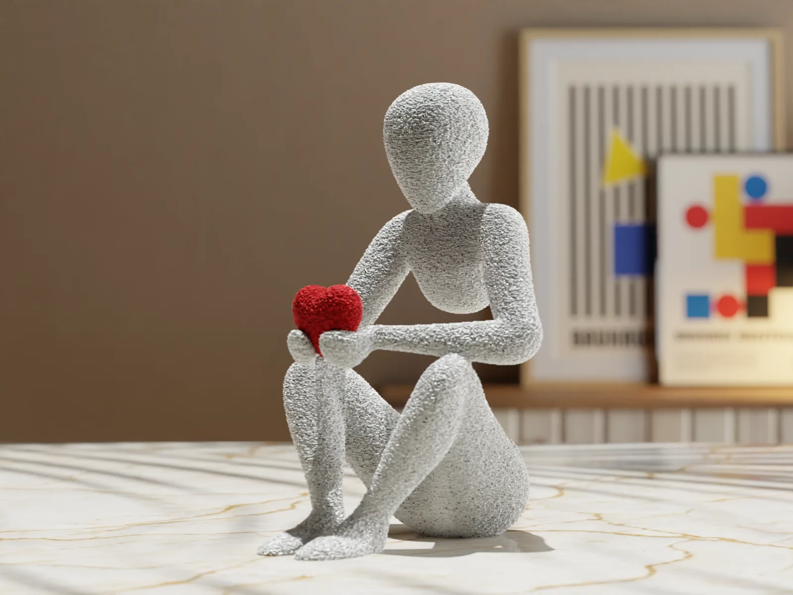 Escultura figura con corazón impreso en 3D, foto 5