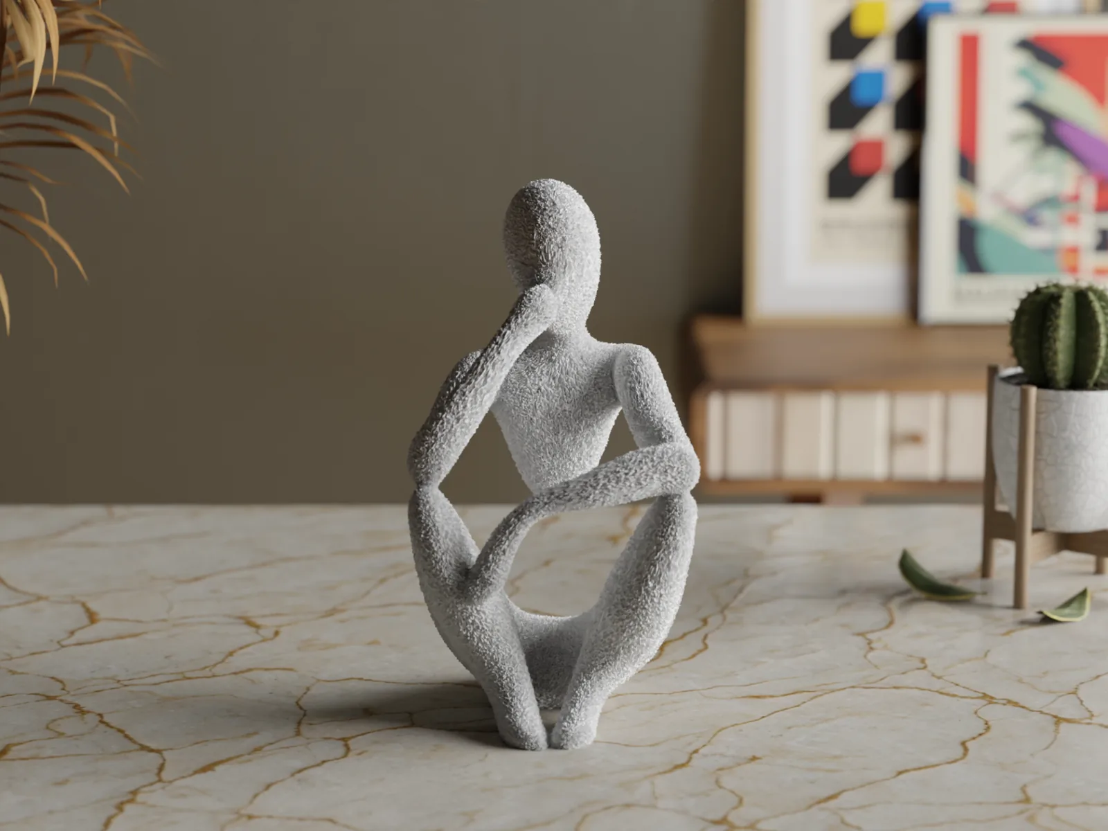 Escultura El Pensador minimalista