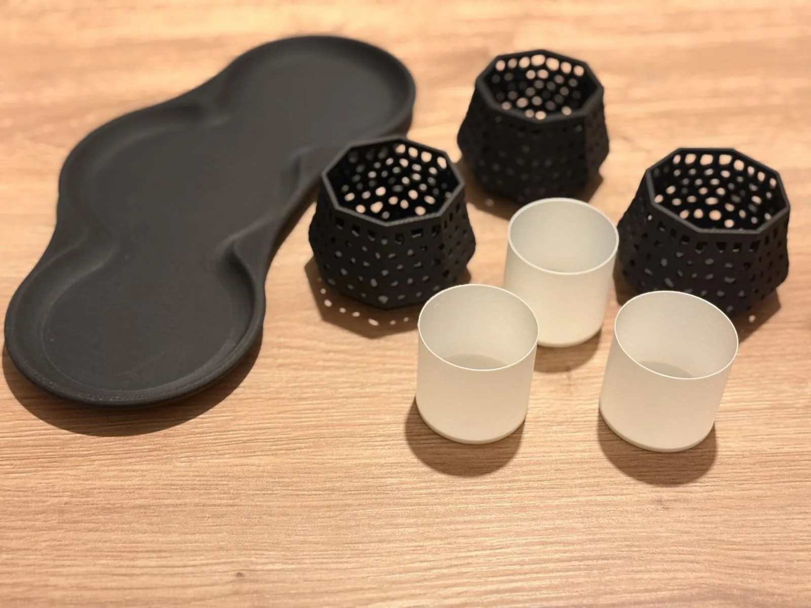 Set de portavelas Voronoi con base impreso en 3D, foto 3