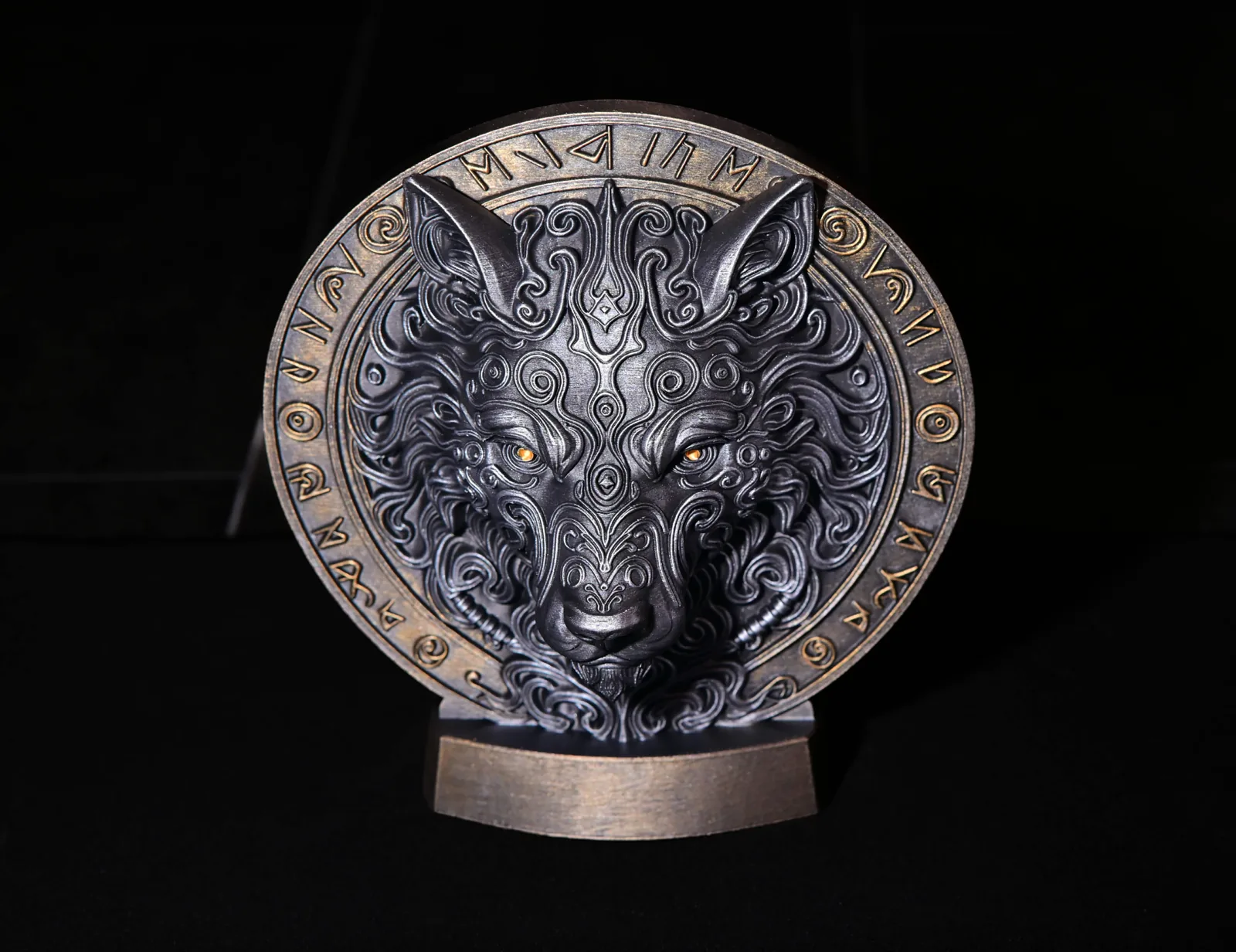 3D printed Viking Wolf Relief Plaque, photo 3