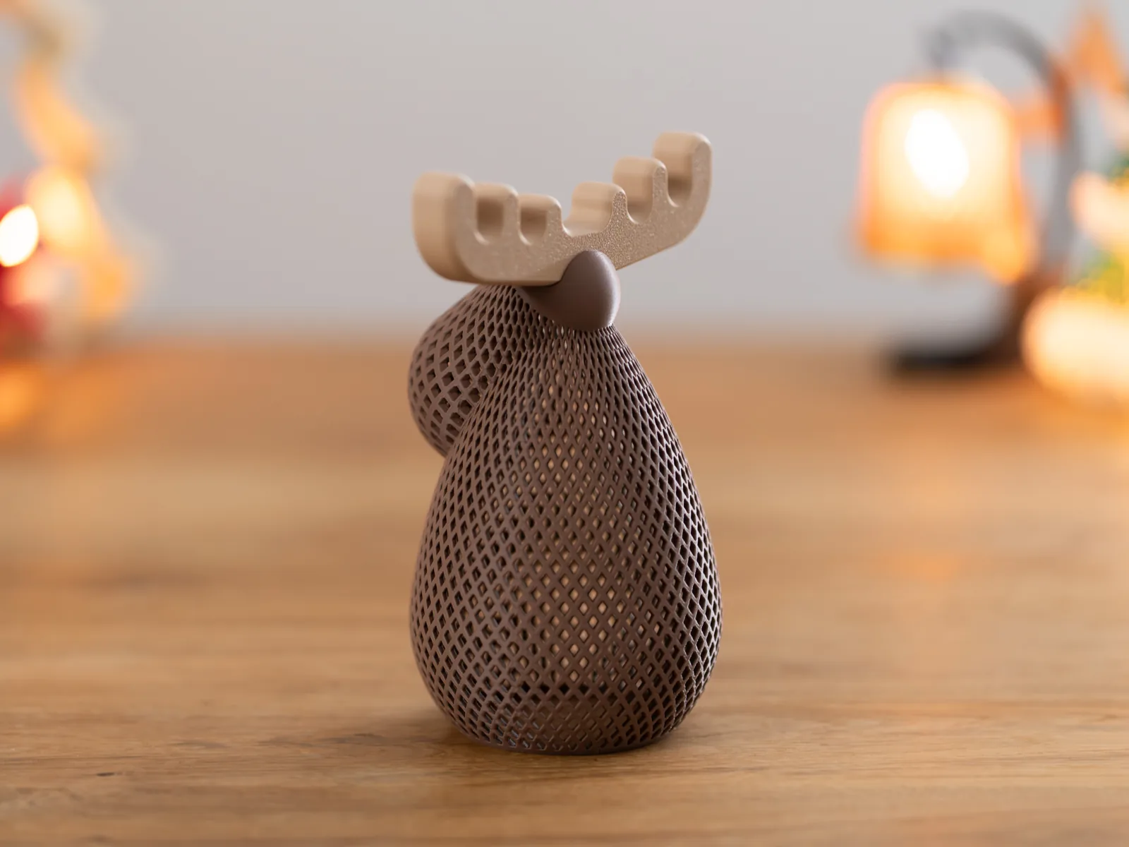 3D printed Christmas moose for LED tealight, photo 3
