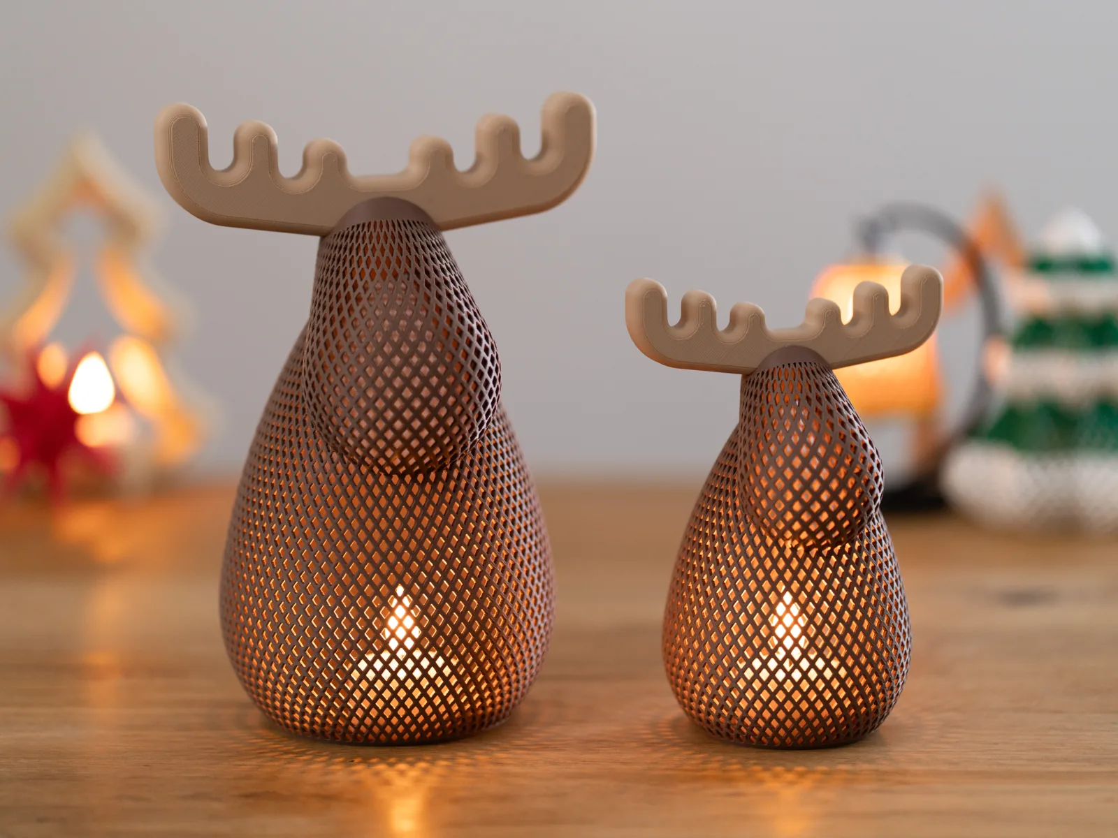 3D printed Christmas moose for LED tealight, photo 4