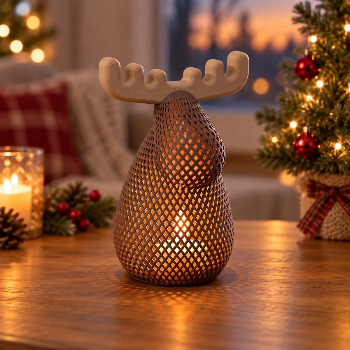3D printed Christmas moose for LED tealight, photo 5