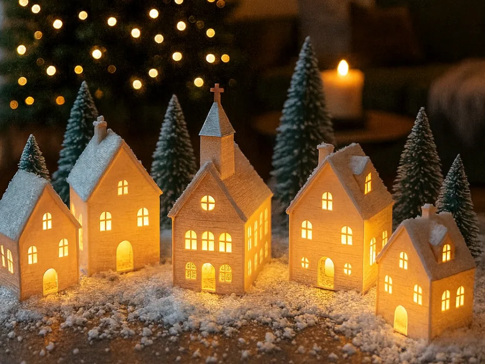 Little village of houses for LED tealights
