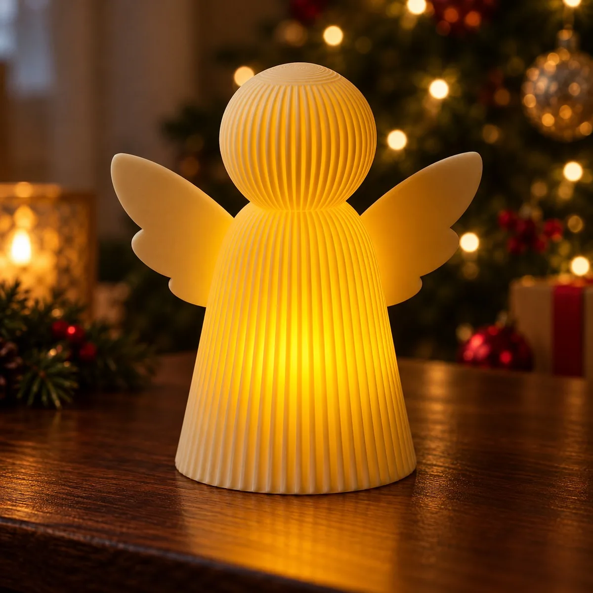 Anjo natalino para vela LED impresso em 3D, foto 3
