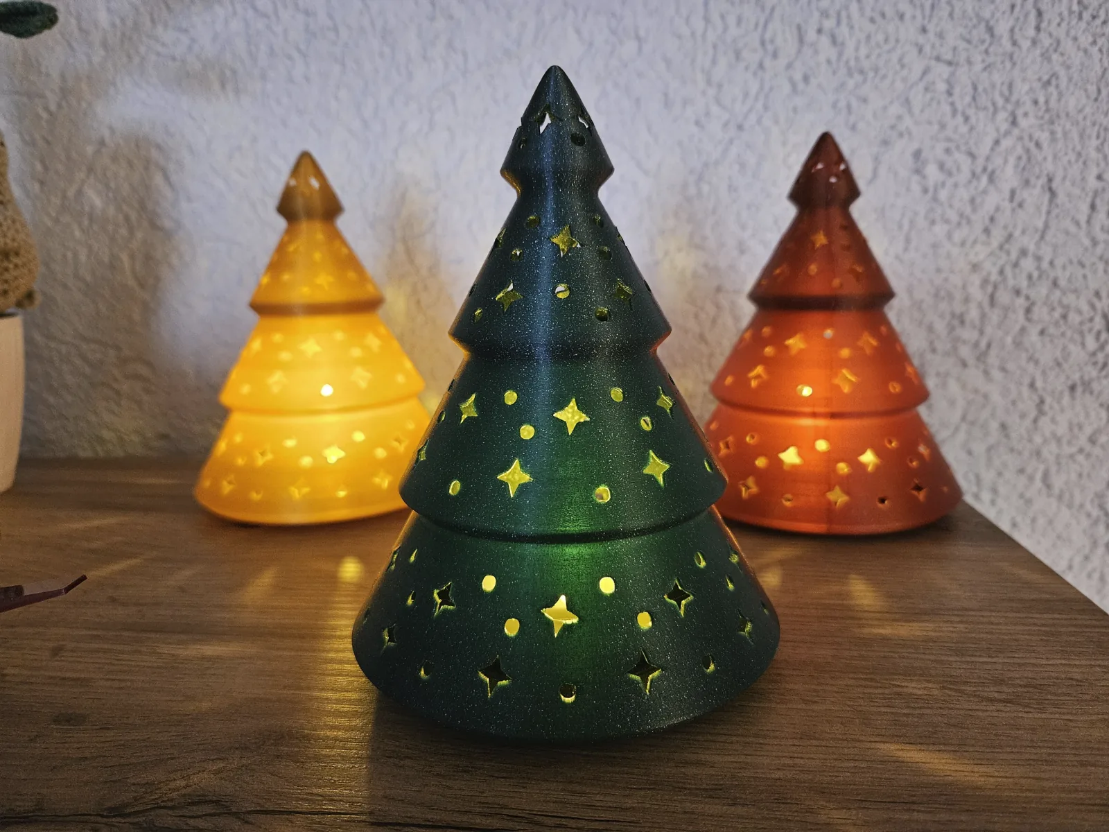 Árbol de Navidad calado para vela LED