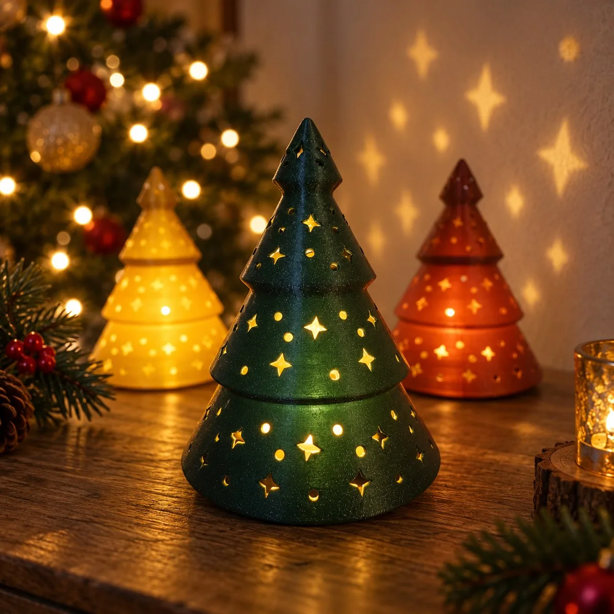 3D printed Cut-out Christmas tree for LED tealight, photo 5