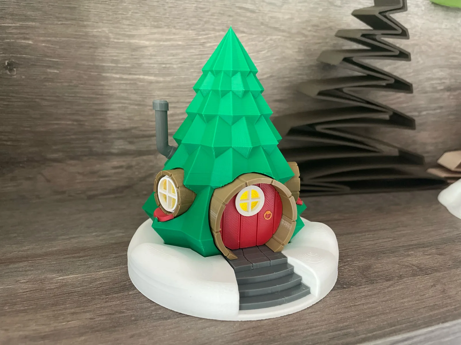 Casinha árvore de Natal para vela LED