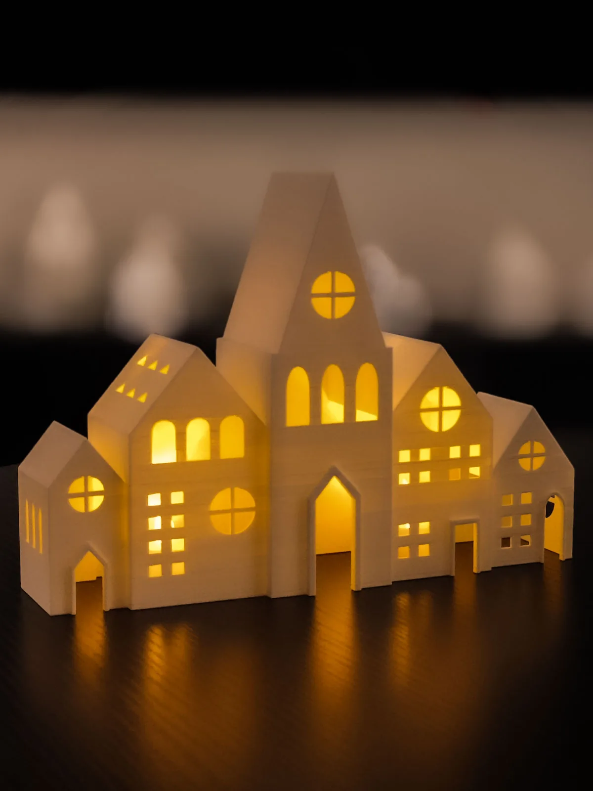 3D printed Christmas house with LED tealight, photo 3