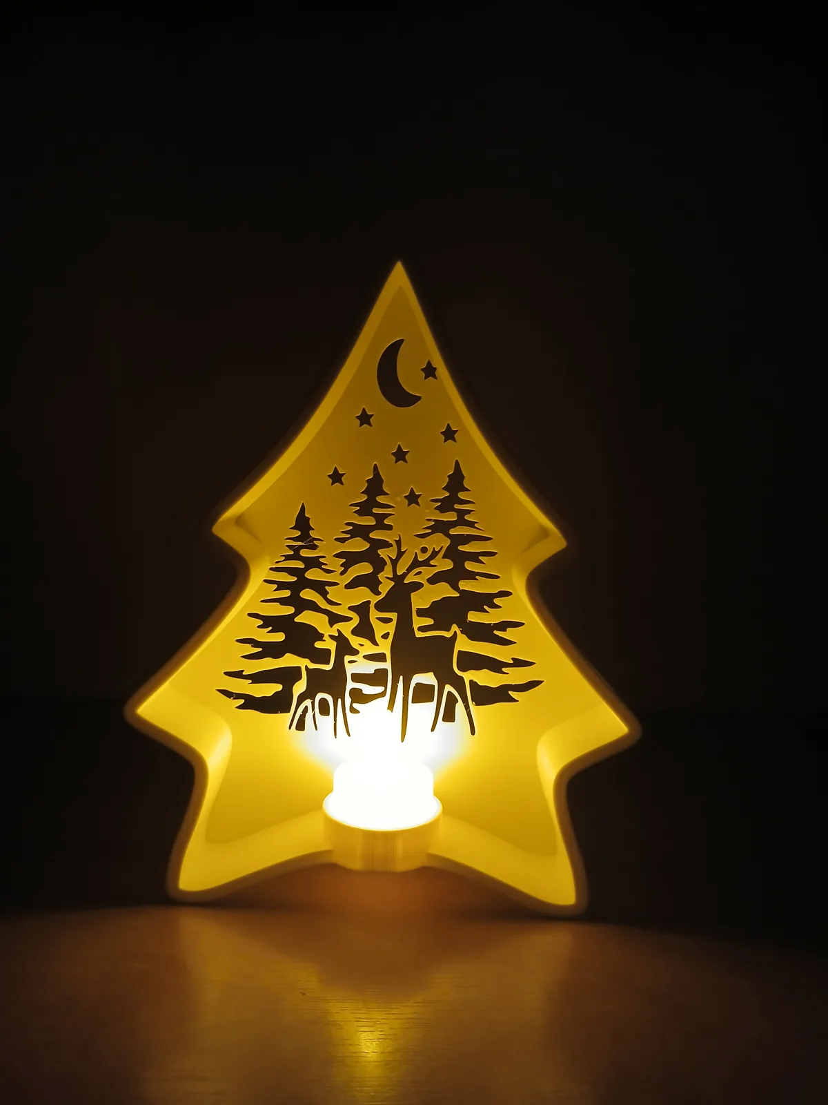 Porta-velas de árvore de Natal com floresta impresso em 3D, foto 4