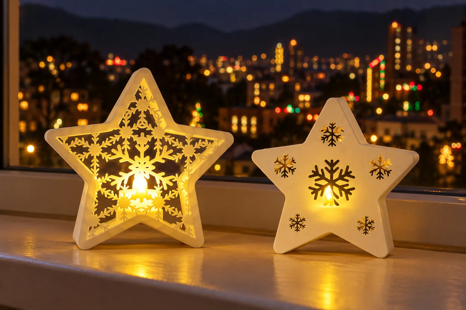 Openwork stars for LED tealight (set of 2)