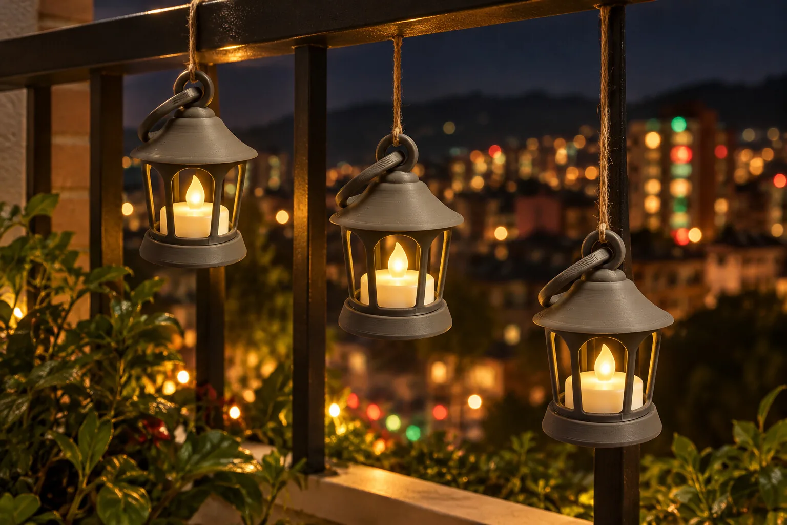 Farolito colgante para vela LED impreso en 3D