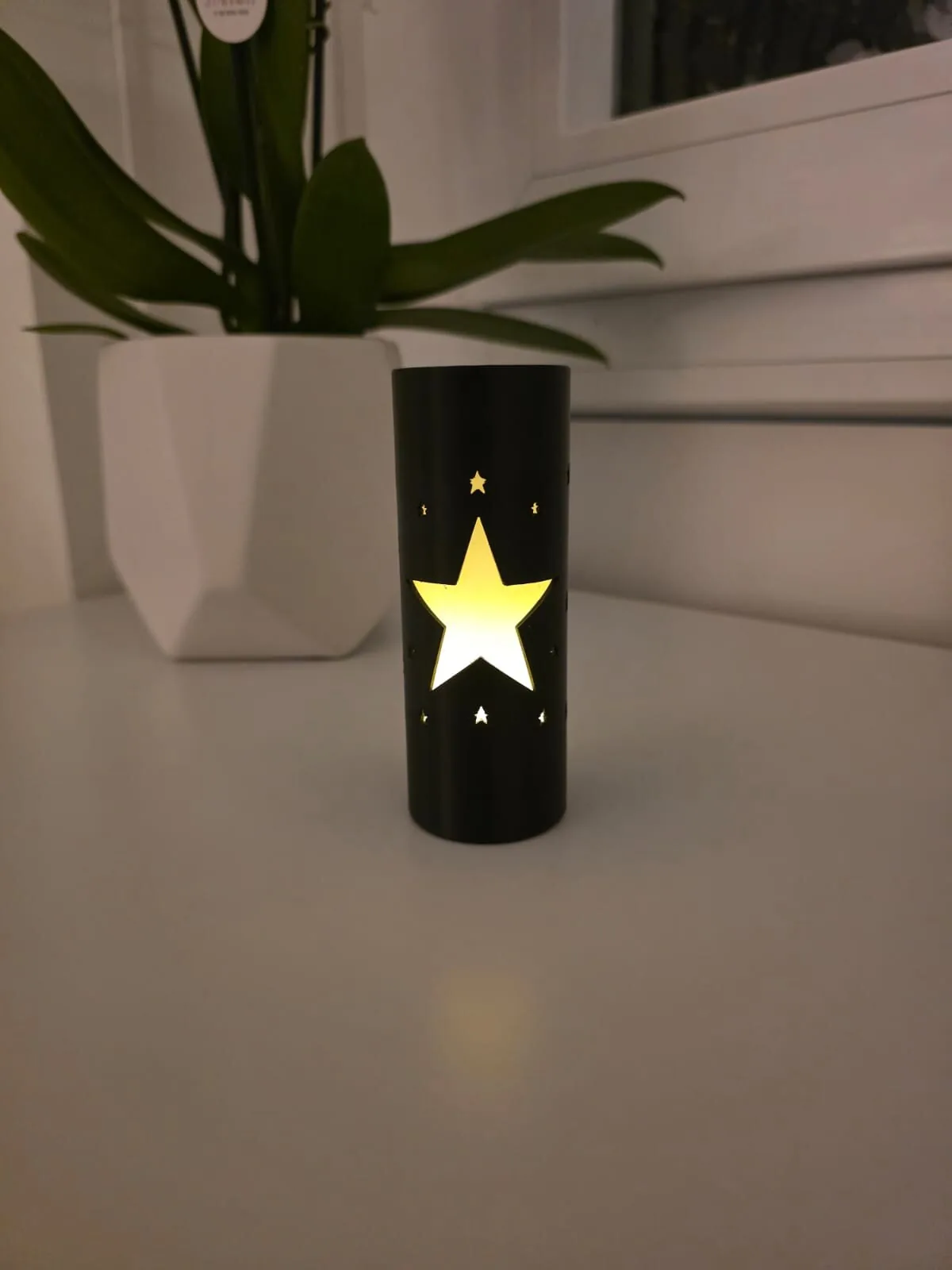3D printed Black winter openwork cover for LED tealight (4 motifs), photo 3