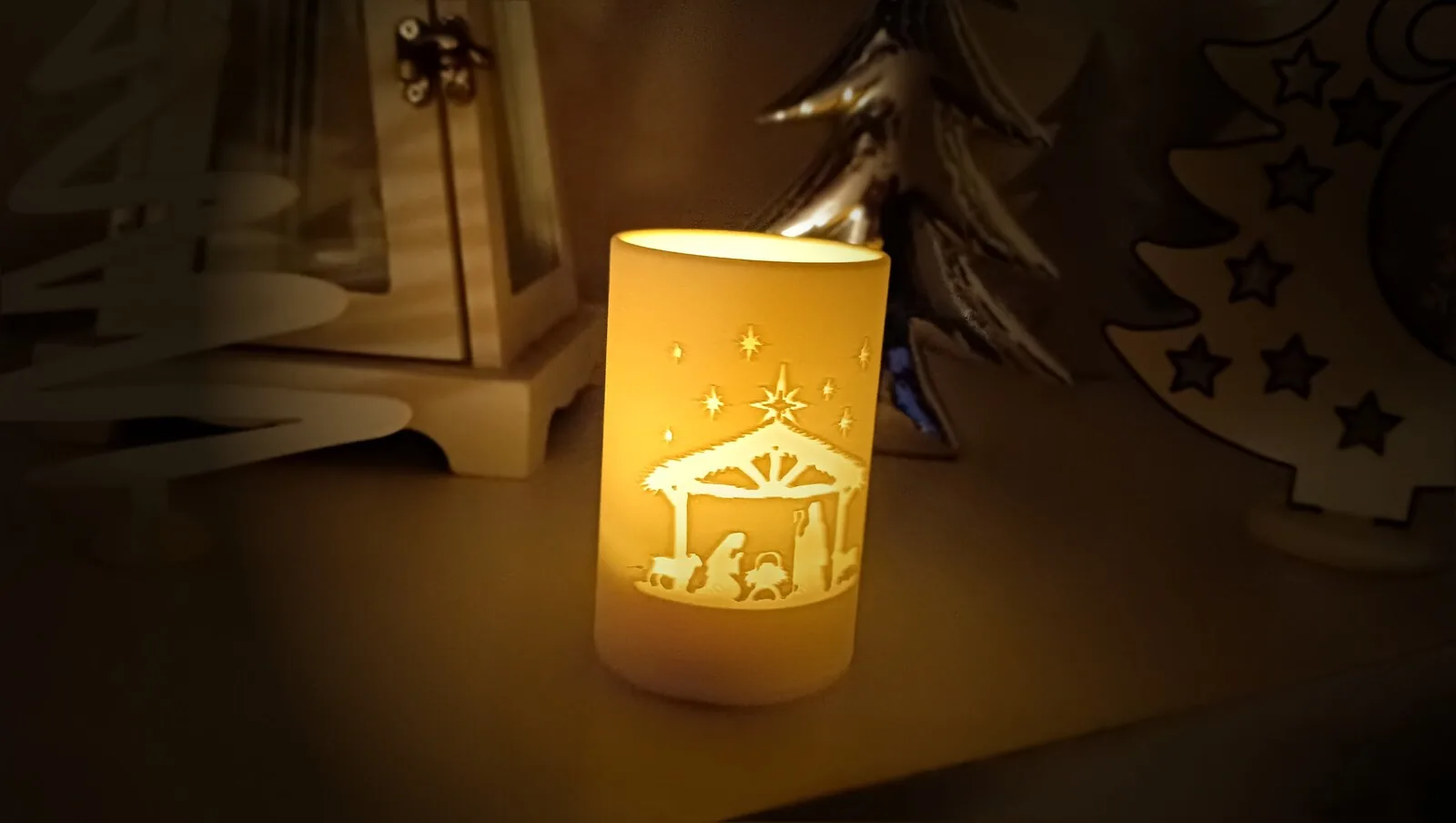 Funda luminosa navideña para vela LED (5 diseños) impreso en 3D, foto 2