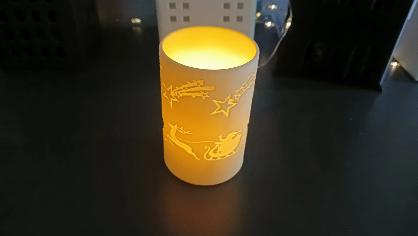 Funda luminosa navideña para vela LED (5 diseños) impreso en 3D, foto 3
