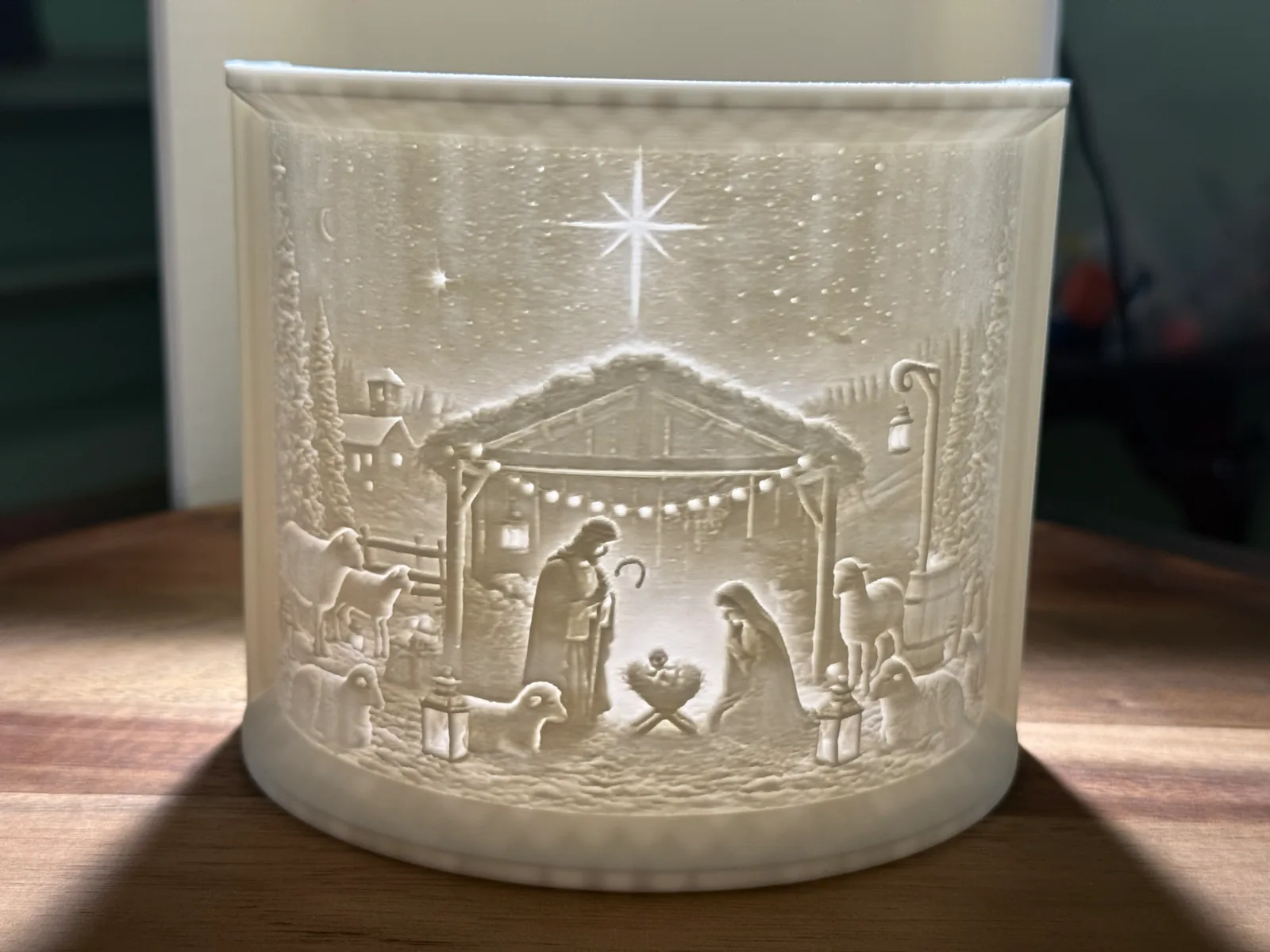 Presépio curvo com vela LED