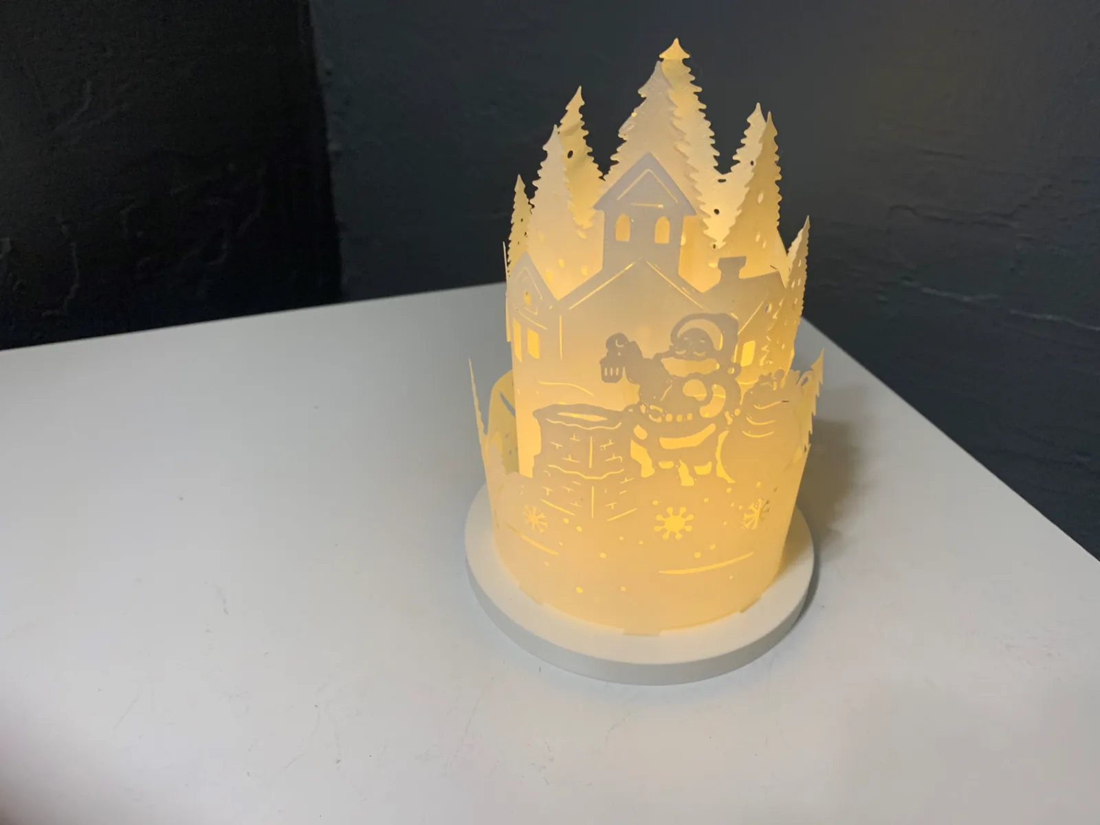 Farol redondo de Papá Noel para las velitas