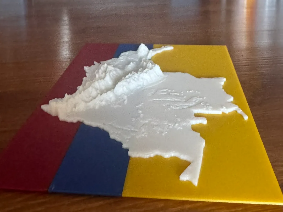 Mapa de Colombia en relieve
