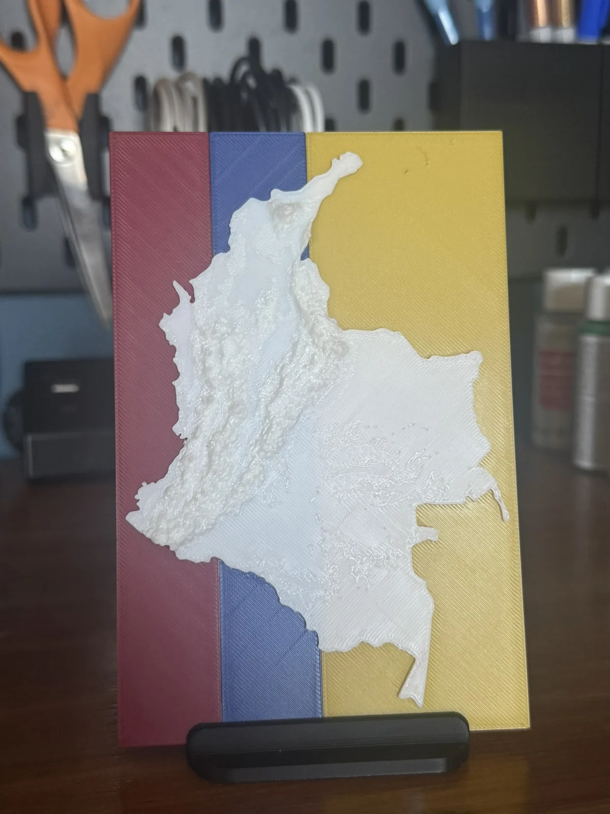 Mapa de Colombia en relieve impreso en 3D, foto 3