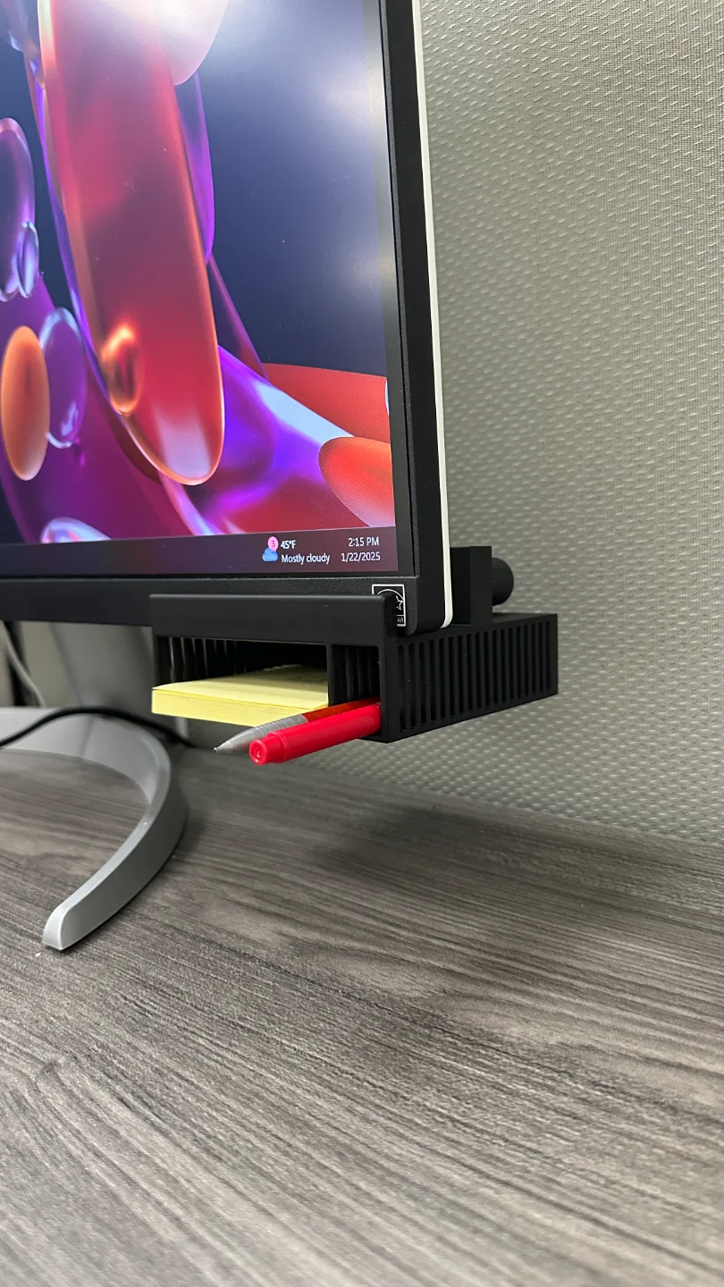3D printed Under-Monitor Note Holder, photo 3