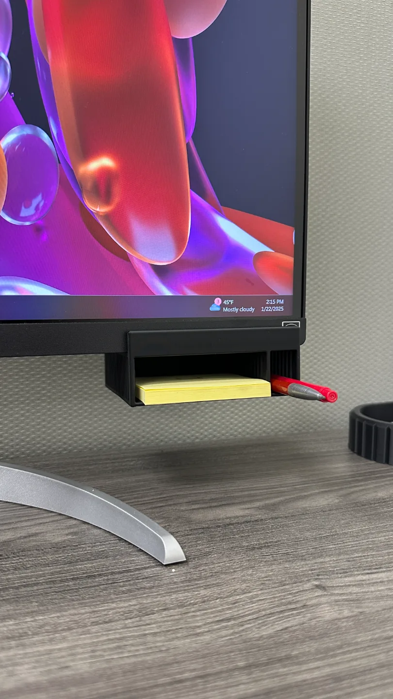 3D printed Under-Monitor Note Holder, photo 4