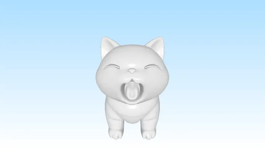 Gato bocejando decorativo impresso em 3D, foto 6