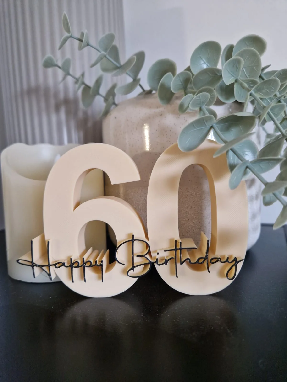 Número de Aniversário “Happy Birthday” impresso em 3D, foto 3