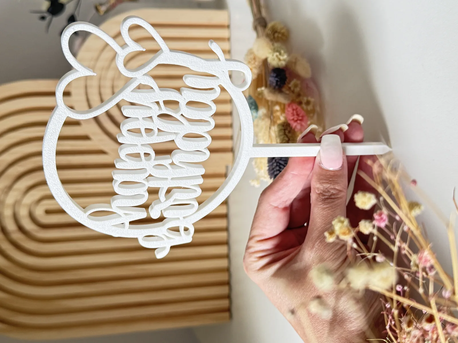 3D printed Happy Birthday Hoop Topper with Hearts, photo 4