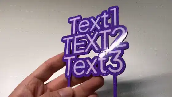 Topper personalizado de hasta tres líneas impreso en 3D, foto 5