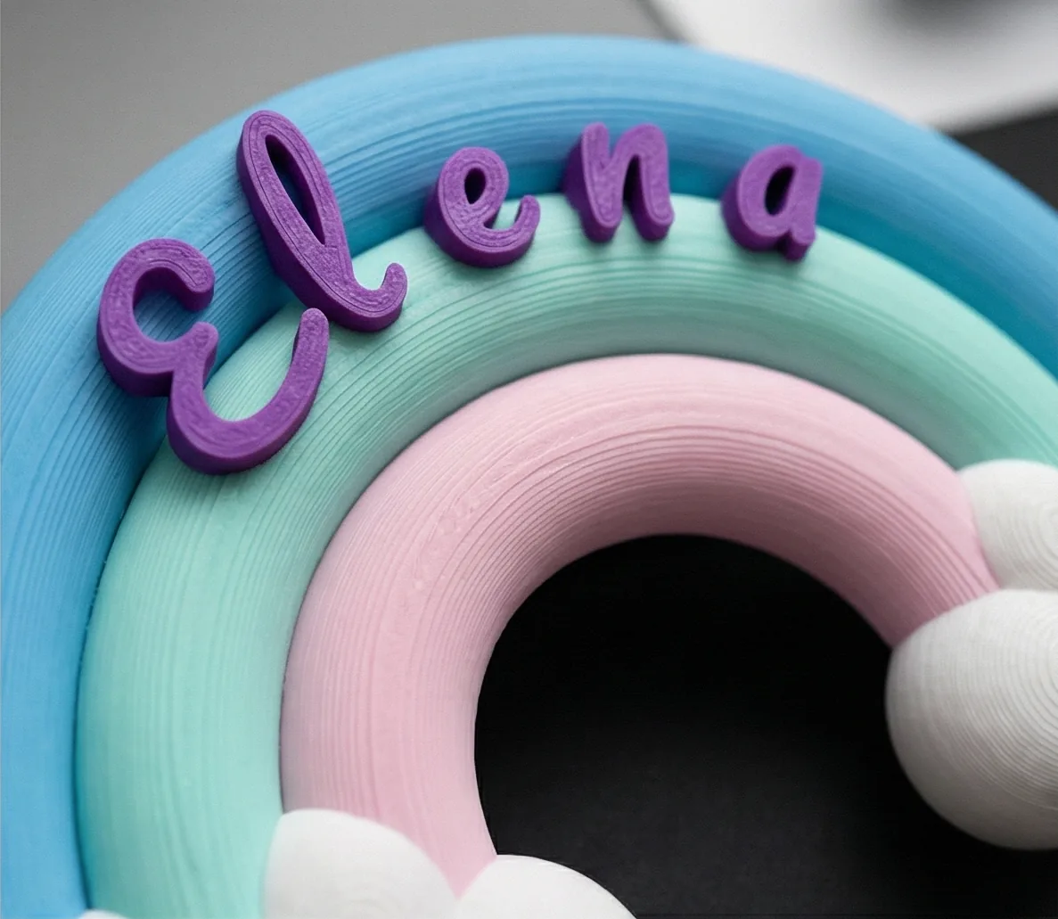Ímã Arco-Íris com Nome impresso em 3D, foto 3