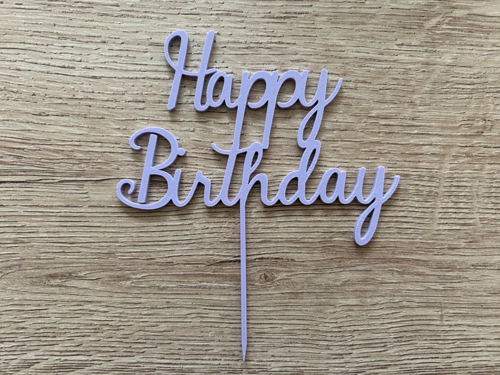 Topper Happy Birthday en letra cursiva